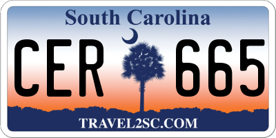 SC license plate CER665