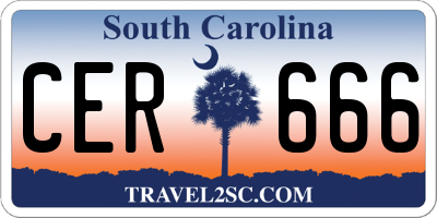 SC license plate CER666