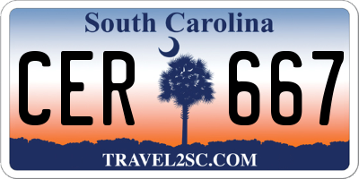 SC license plate CER667