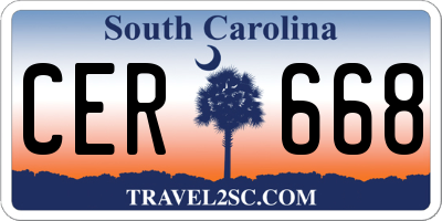 SC license plate CER668