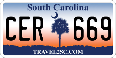 SC license plate CER669