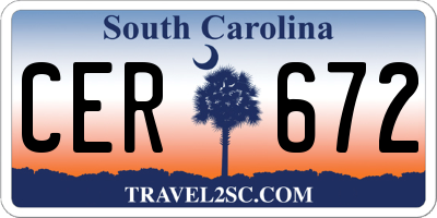 SC license plate CER672