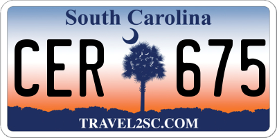 SC license plate CER675