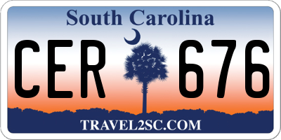 SC license plate CER676