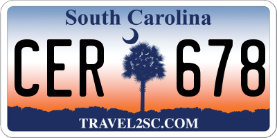 SC license plate CER678