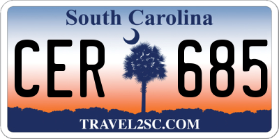 SC license plate CER685