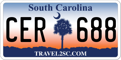 SC license plate CER688