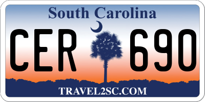 SC license plate CER690