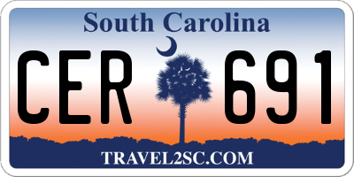 SC license plate CER691