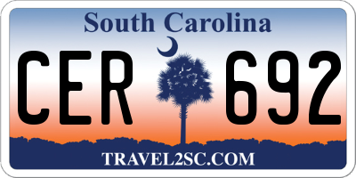 SC license plate CER692