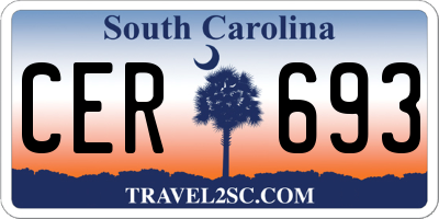 SC license plate CER693