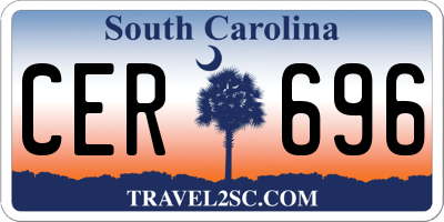 SC license plate CER696