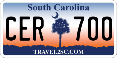 SC license plate CER700