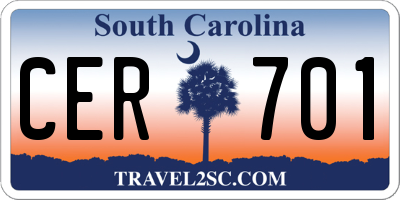 SC license plate CER701