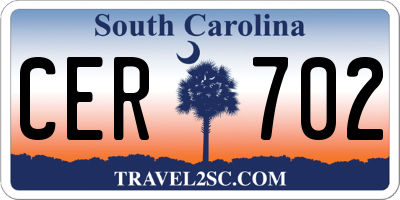 SC license plate CER702