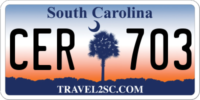 SC license plate CER703