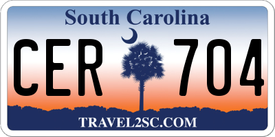 SC license plate CER704