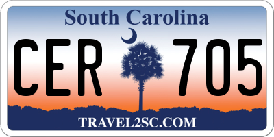 SC license plate CER705