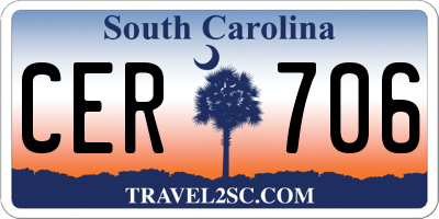 SC license plate CER706