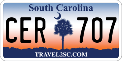 SC license plate CER707