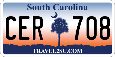 SC license plate CER708