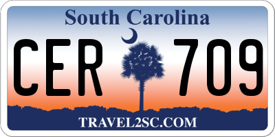 SC license plate CER709