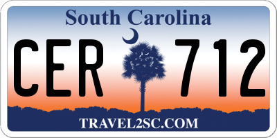 SC license plate CER712