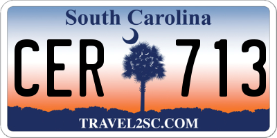SC license plate CER713