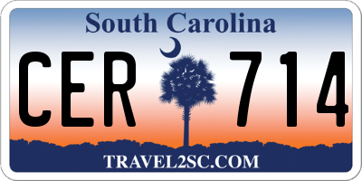 SC license plate CER714