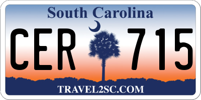 SC license plate CER715