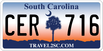 SC license plate CER716