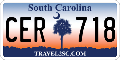 SC license plate CER718