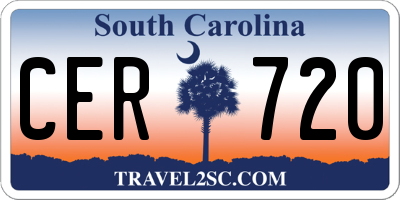 SC license plate CER720