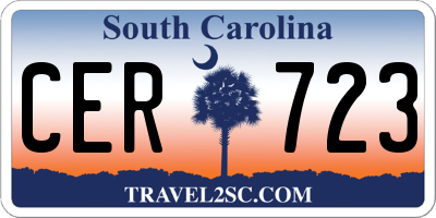 SC license plate CER723
