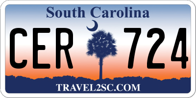 SC license plate CER724