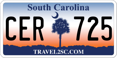 SC license plate CER725
