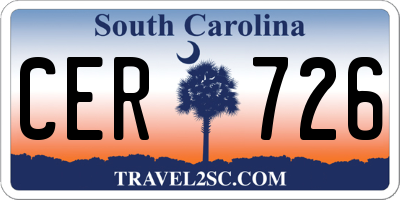 SC license plate CER726
