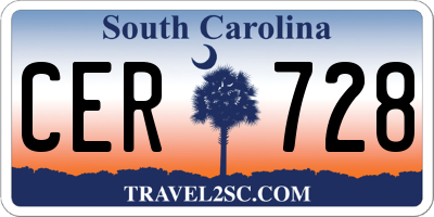 SC license plate CER728
