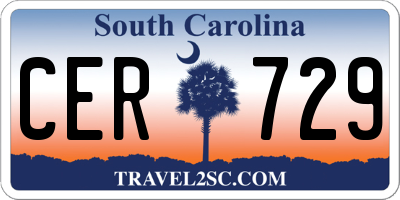 SC license plate CER729