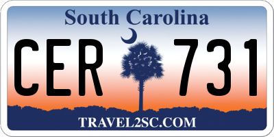 SC license plate CER731