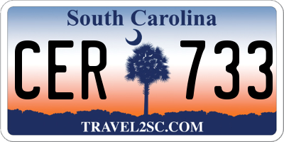 SC license plate CER733