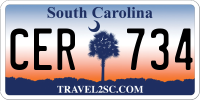 SC license plate CER734