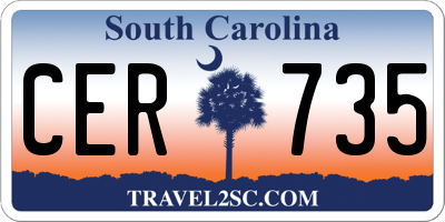 SC license plate CER735