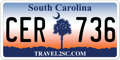 SC license plate CER736