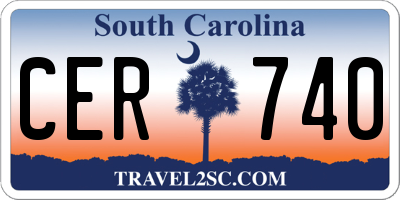 SC license plate CER740