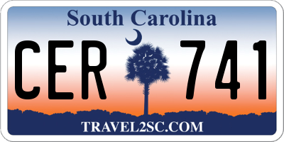 SC license plate CER741