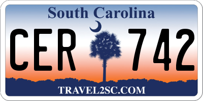 SC license plate CER742