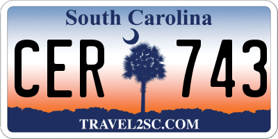SC license plate CER743