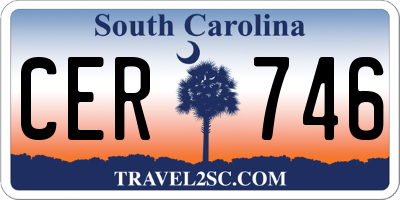 SC license plate CER746