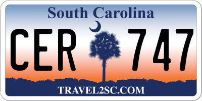 SC license plate CER747